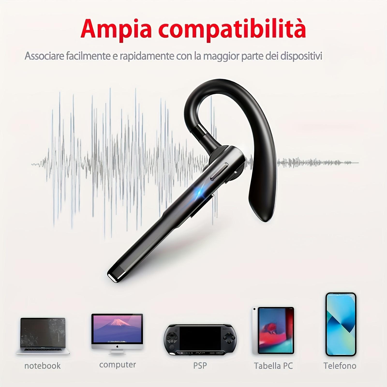 Bluetooth V6.1 Wireless In-Ear Earbuds with Microphone - 24hr Truck Driving Use, 60-Day Standby, Waterproof, 20kHz Audios, Included Cable, Compatible with iPhones, Android Mobile Devices, Samsung Laptops (Black), Includes Cable