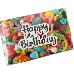 Sweet Creations Happy Birthday Gummy Explosion on Box - Assorted Shapes & Flavors for Celebrations Fruit Chewy Candy Snack. 2lbs bonbon