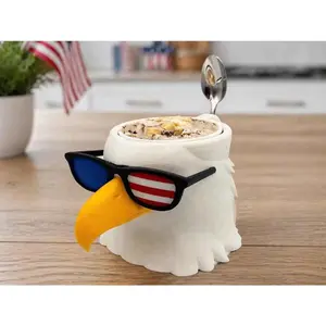 3D Printed Bald Eagle Ice Cream Pint Holder, Patriotic America 250 Decor, 4th of July Gift | SCOOP250