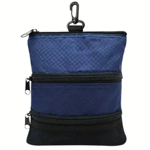 Golf Ball Bag, 1 Count Portable Zipper Golf Ball Storage Bag, Golf Accessories Bag for Storing Ball, Tee, Phone, Key, Card & Cash