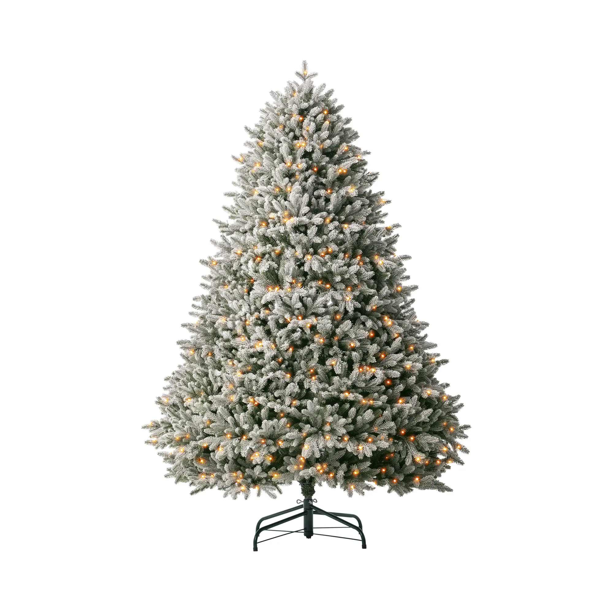 CastGlow Artificial Christmas Tree with Magic Wand in Sizes 6.5ft to 7.5ft, Slim to Full Shape, PE Tips Pre Lit RGBs 18 Shows, Flocked White