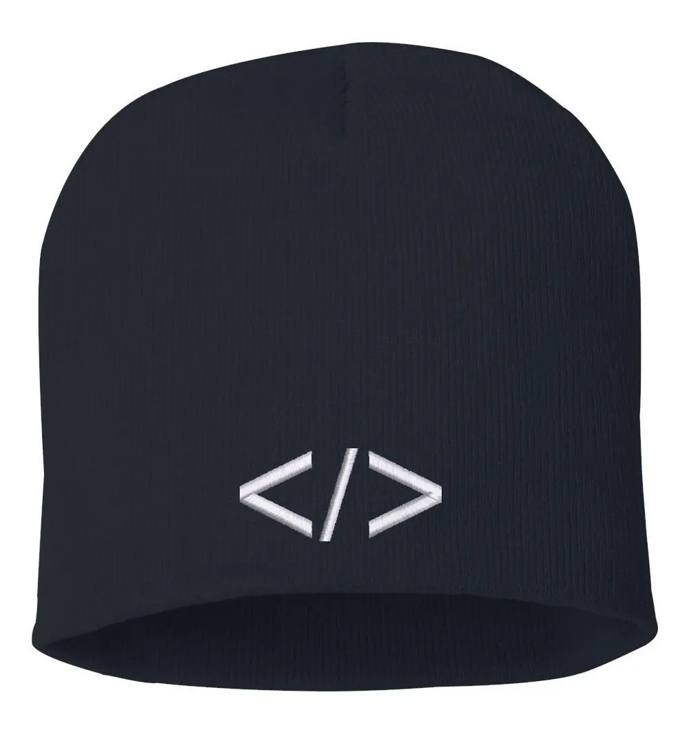 Embroidered Programming Symbol Beanie, Coding Beanie, Tech Enthusiasts Gift, Programmers Hat, Coding Headwear, Coding Hat