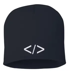 Embroidered Programming Symbol Beanie, Coding Beanie, Tech Enthusiasts Gift, Programmers Hat, Coding Headwear, Coding Hat