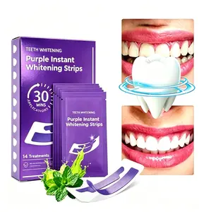 14 Pairs (28 Strips)  Teeth Whitening Strips | At-Home Smile Brightener with Color-Correcting Gel, Gentle & Non-Sensitive Formula, Daily Oral Care