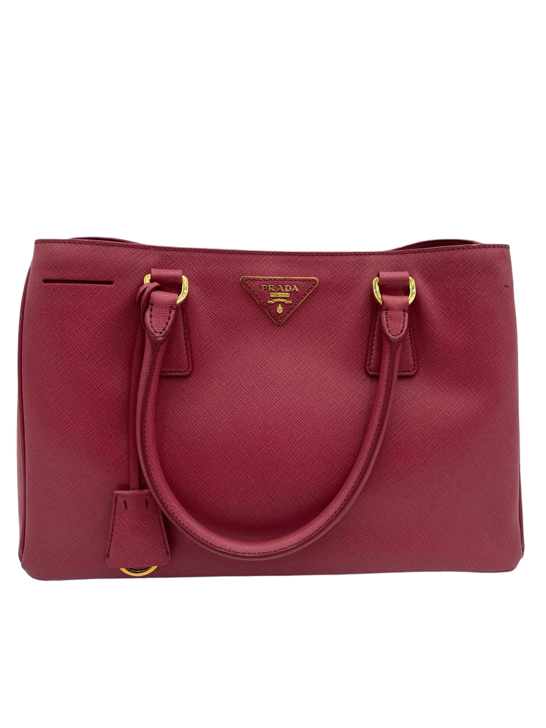 Pre-owned PRADA SAFFIANO LEATHER Shoulder Bags GALLERIA SAFFIANO ROSE PINK SHOULDER BAG