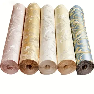 Luxury Vintage European Non-Woven Wallpaper, Peel and Stick, Bedroom Living Room TV Wall Decor, Customizable 3D Floral Design, High Quality