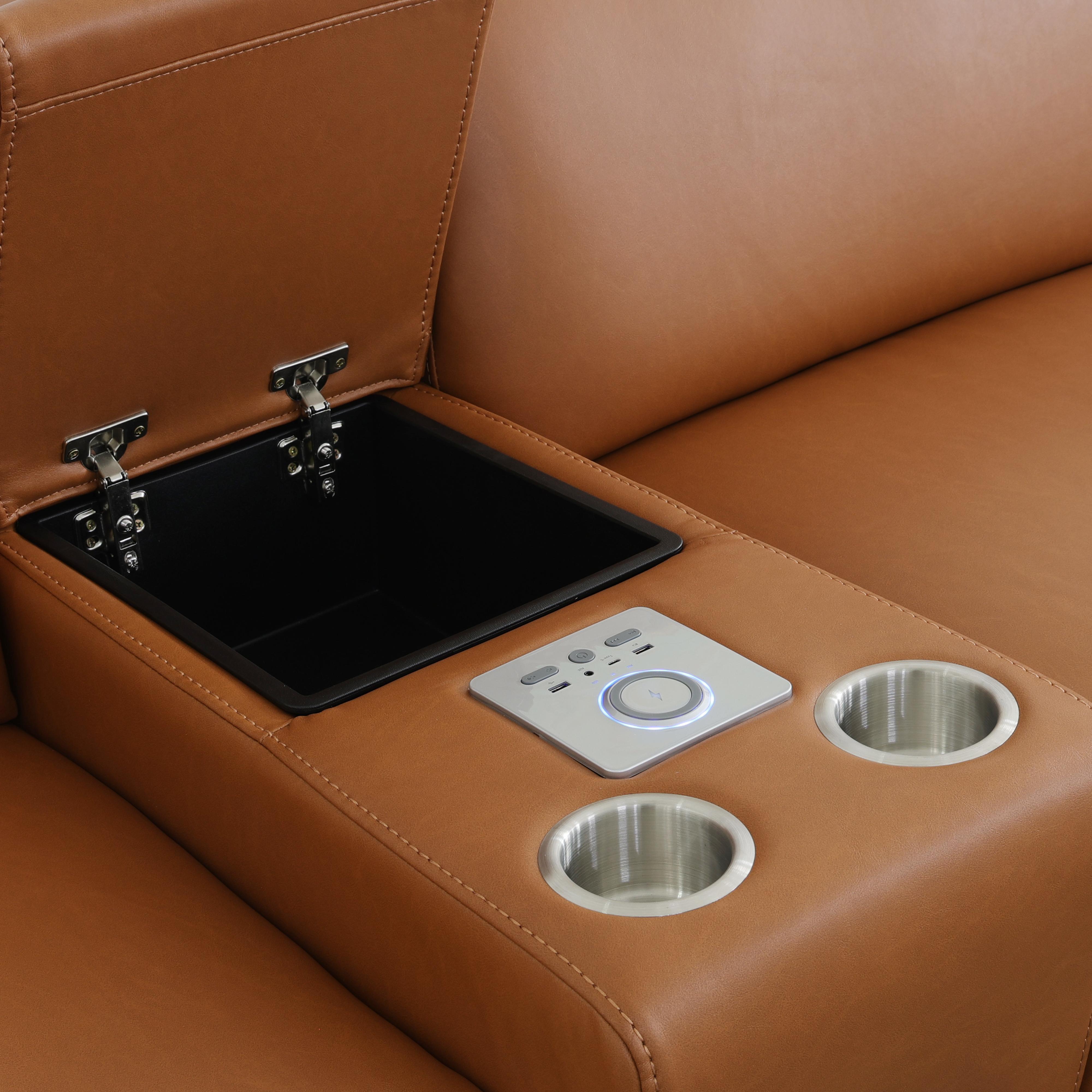 Power Recliner Sectional Sofa, L-Shaped Living Room Furniture Set,,Reclining Sectional Couch with Storage Console/Cup Holder for Living Room/House/Apt (5Seater)