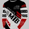 Men's MTB Printed Mountain Bike Riding Long Sleeve T-Shirt, Geometric Print Top, Graphic Athletic Top, Casual Loose-Fit All-Season Wear