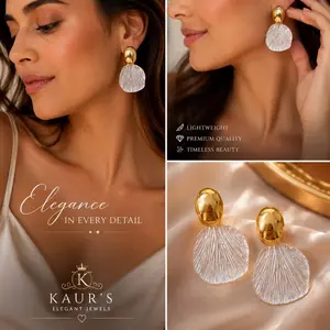 White Touch Hypoallergenic Earrings Set, Chic Style Unisex Earring for Women, Female Fashion Costume Jewelry Accessories