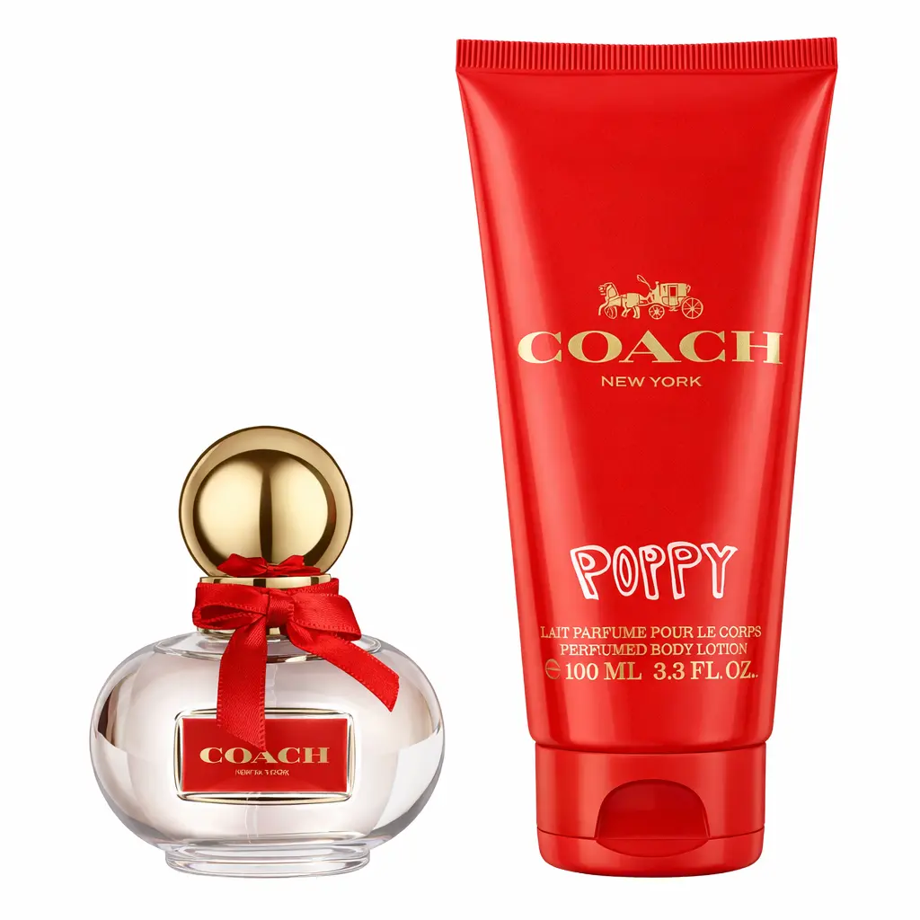 Coach Poppy Eau De Parfum 2PCS Gift Set (1.0 oz + 3.4 oz Body