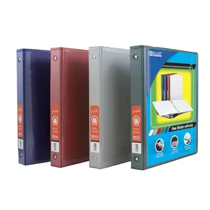 Bazic Products  1 in. Assorted Color 3-Ring View Binder with 2 Pockets & PDQ - Case of 24