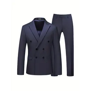 Formal Suit Set, Double Breasted Jacket & Dress Pants, Business & Wedding