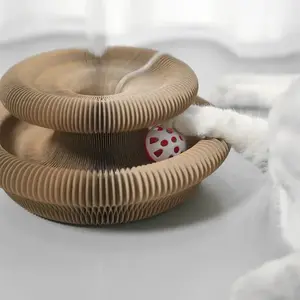 Durable Cat Toy Cat Accordion Magic Organ Cat Scratching Board Cat Toy Ball Scratch Pad Cat Scratcher Kitty Kurlz