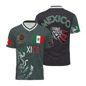 2026 Mexican Fan Jersey, Men’s Aztec Calendar Style V-Neck Jersey, 2026 Mexico Fan Apparel, Perfect Gift For Mexican America Fans