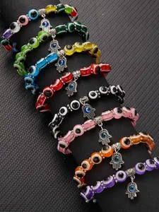 Fashion Colorful Eye Design Beaded Bracelet, Fashion Jewelry for Party, Daily Clothing Decor, Trendy All-match & Exquisite Jewelry for Birthday Gift, Stackable Bracelets, Trendy Jewellery Accessories