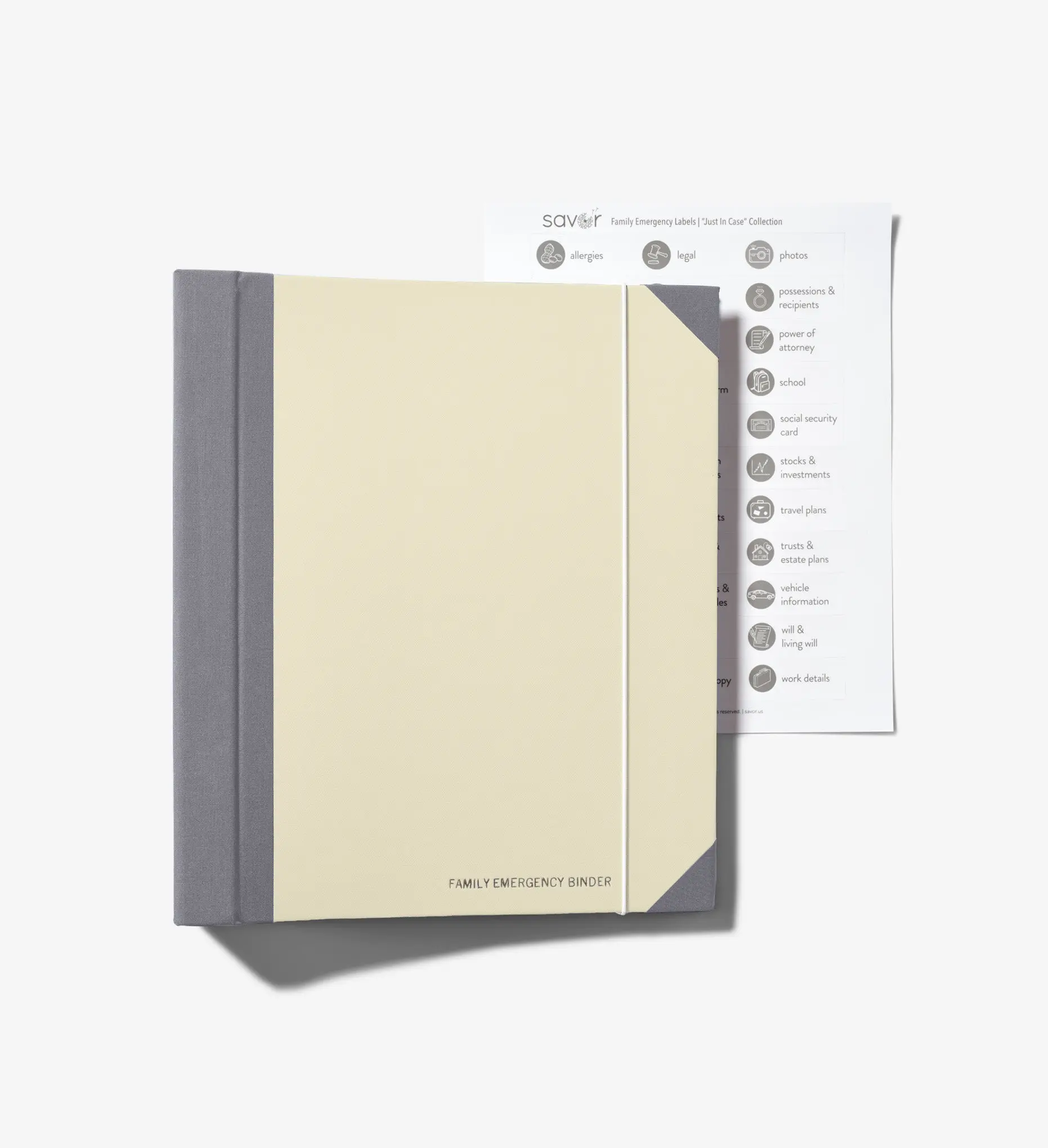 Slate (Debossed - Family Emergency Binder)