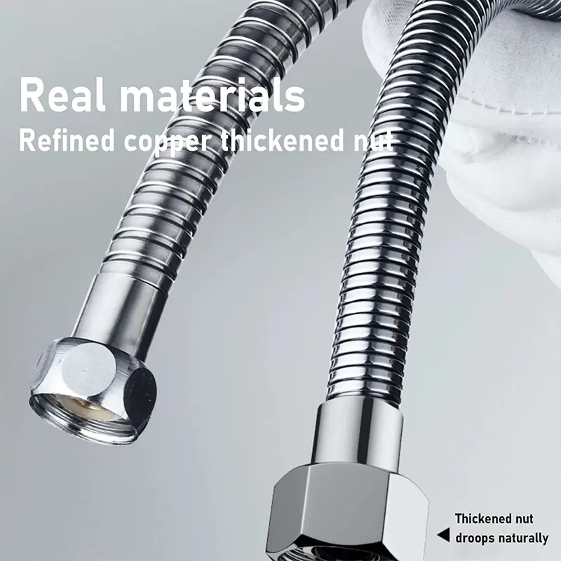Premium 1.8m Stainless Steel Explosion-Proof Shower Hose, Durable and Flexible for Bathroom Showers