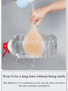 1/2 Pairs Women's Solid Color Minimalist Elegance Silicone Nipple Cover, Invisible Reusable Waterproof Push Up Nipple Cover, Ladies Lingerie Accessories for Daily Wear，Women's Push Up Silicone Nipple Cover，Perfect Gift for Her