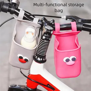 2 adorable silicone cup holders, bicycle wheelchair pool armrest multifunctional silicone cup bags, pink + gray