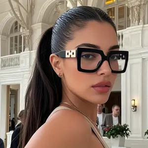 Unisex Full-Rim Retro Fashion Large-Frame Decorative Glasses (1 Pair) - Suitable for Parties, Daily Use, Holiday Celebrations, Unisex Fashionable Glasses