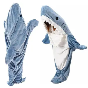 Shark Blanket Hoodie Onesie Adult & Kid, Wearable Shark Blanket, Shark Sleeping Bag, Soft Cozy Shark Onesie Costume LoungewearRAIMENTRY