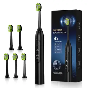 Electric Toothbrush, Waterproof Rechargeable Toothbrush with Brush Heads, Portable Oral Care Tool, Teeth Cleaning Tool for Home & Travel, Replaceable Brush Heads, Rechargeable Electronic Toothbrushes