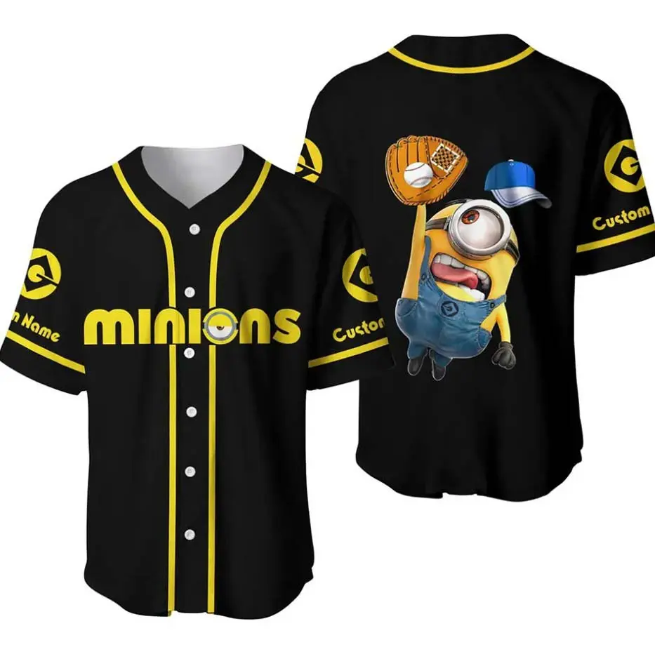 Personalized Minions Jersey Baseball Shirts, Baseball Jersey Shirt, Outdoor Sports, Sport Shirt, Dynamic And Comfortable