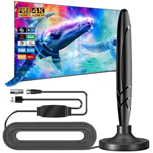 2026 TV Antenna with 80 Mile Range, Indoor TV Antenna, Enhanced Signal with Powerful Booster, Local Receive 4K 1080P HD Channels, Portable Design