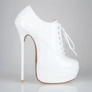 Empress White Patent Oxfords 160mm