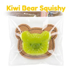 New Arrival Cartoon Bear Squishy Toy, Fruit Pulp Texture, Transparent Thin Bag Packaging, Moderate Resistance for Medium Strength Squeezing, Stress Relief Fidget Toy