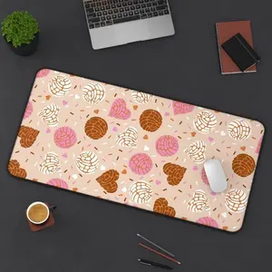 Concha Heart Desk Mat | Pan Dulce Mexico Mexican Sweet Bread Cute Computer Laptop Office Tech Gaming Setup Mouse Pad Gift Present, Extra Large Gaming Mousepad