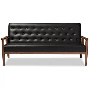 Sorrenti Mid-century Retro Modern Upholstered Wooden Sofa