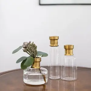 Antique Gold Gilded Glass Bottle Bud Vase Collection