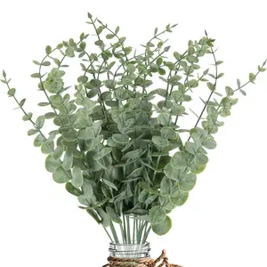 20pcs Eucalyptus Stems Artificial Eucalyptus Leaves, Fake Flowers for Home Office, Bouquet Centerpiece, Wedding & Christmas Decor