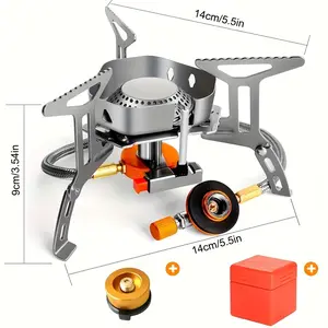 3500W/6800W Portable Folding Gas Stove, with Fuel Canister, Electronic Ignition, Portable Case, Outdoor Camping Stove, Suitable for Hiking and Picnics, Christmas Gift