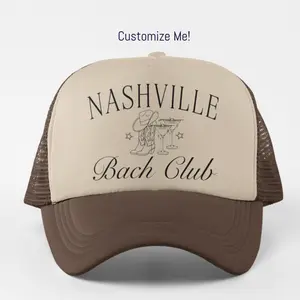 Custom Bachelorette Party Trucker Hat – Personalized Boots and Martini Rodeo Theme Party | Bachelorette Party Hats, Bday Hats, Nashville Austin Western Pool Bar Crawl Party Accessories, Matching Group Hats