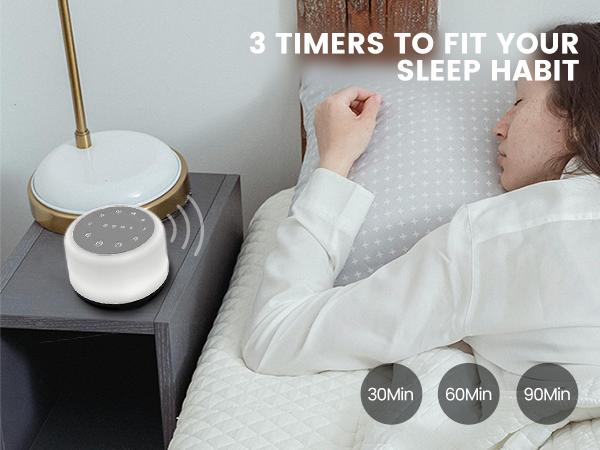 Vaydeer White Noise Sound Machine - Portable Sound Machine for Adults, Sound Machine for Sleep, with Bluetooth Function,24 Soothing Sounds,7 Colors Light, Timer, White Noise Machine for Sleeping Office Privacy Home Gift, Christmas present detail 3