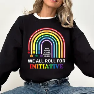 When Someone Attacks One Party Member We All Roll For Initiative LGBT Equality T-Shirt, Dunge0ns and Drag0ns Meme Gift, Funny Tee Vintage Board Gamer D&D Shirt