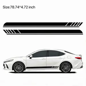 1 Pair Sports Racing Stripe Graphic Stickers, Car Body Side Door Vinyl Decals, Universal Car Decoration Accessories Decoration for Car SUV Truck Waterproof Vinyl Stripe Sticker