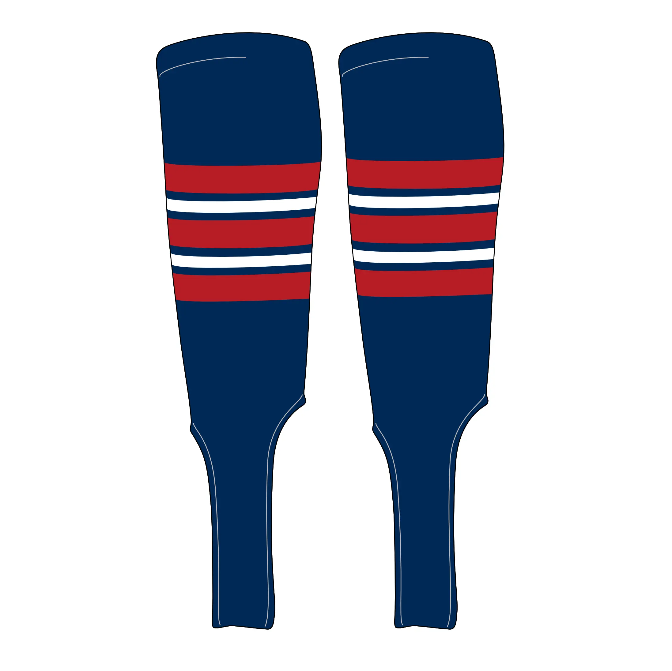 MK Socks Traditional Baseball Stirrups Pattern E-7 Navy, Red, White