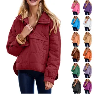 Molitree Women's Oversized Hooded Puffer Jacket Quilted Lightweight Winter Warm Pullover Padded Hoodies Coat
