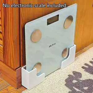 2pcs Wall-Mounted Scale Storage Rack, Non-Marking Adhesive Installation, Durable Plastic Space-Saving Organizer, Suitable for Bathrooms and Home Gyms, Bathroom Organizing Accessories, Can Hold 22 Pounds, Strong Structure, Compact