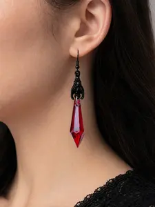 Fashionweek Fallfreshness test Gothic Dark Bat Dangle Earrings Red Black Crystal Gems Bat Earrings Punk Rock Style Bats Animal Earrings Halloween Costumes Earrings Jewelry for Women Statement Earrings Tear Drop Earring