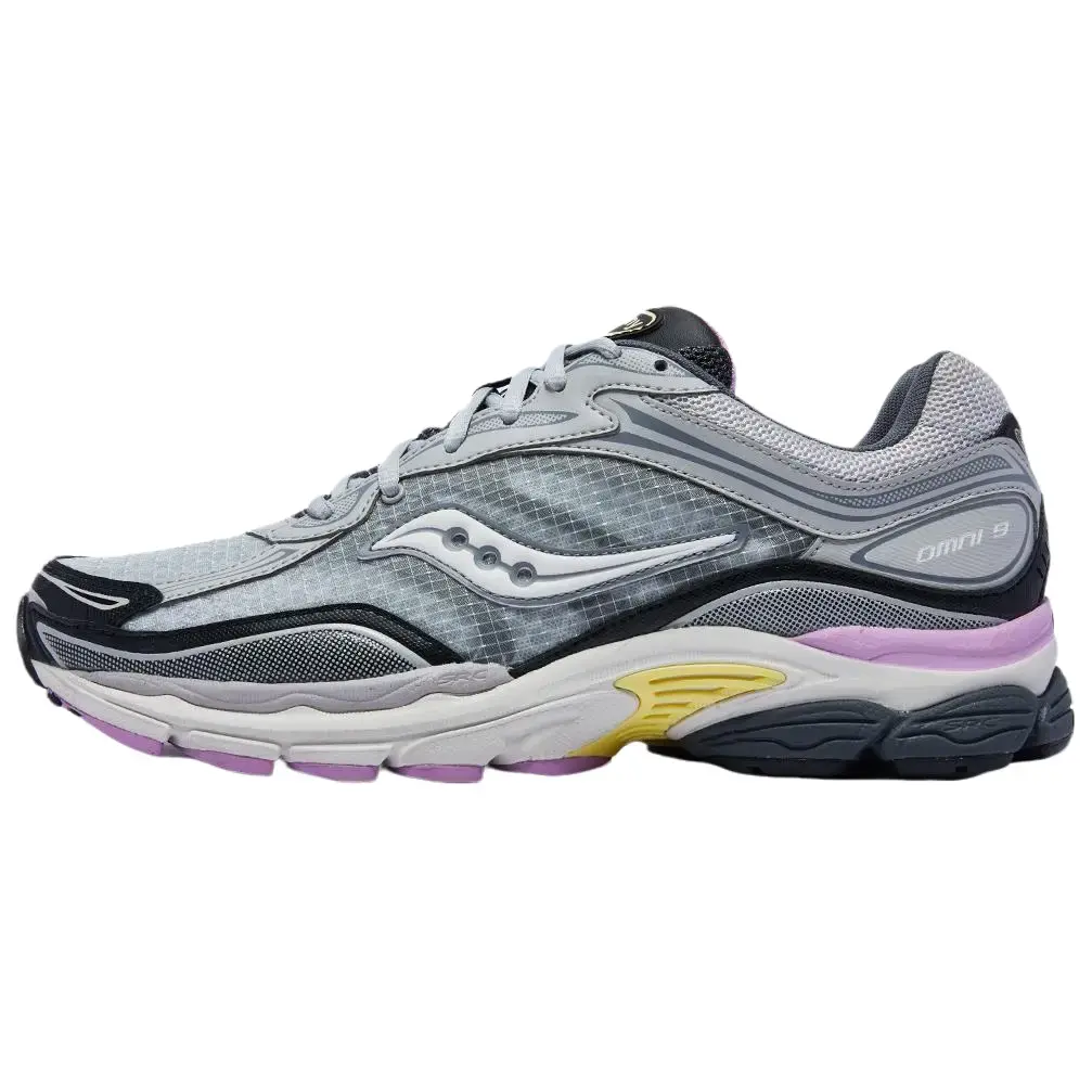 Men's Saucony ProGrid Omni 9 Distract 'Harbour Black' Casual Running Sneakers - Breathable Mesh, Layered Synthetic Overlays, Dad Shoes Style for Sports, Outdoor Activities