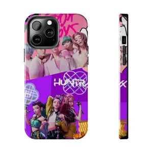 K-Pop Demon Hunters Aesthetic Anime Pop Star Collage Phone Case | Pink & Purple Virtual Idol Graphic Cover  for iPhone 17-7 Pro Max Plus & Samsung Galaxy S25-S21 Ultra Plus | Trendy Music Girl Aesthetic Shell