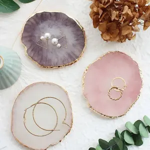 Metallic Trim Jewelry Display Tray for Necklaces, Bracelets, Rings, and Earrings