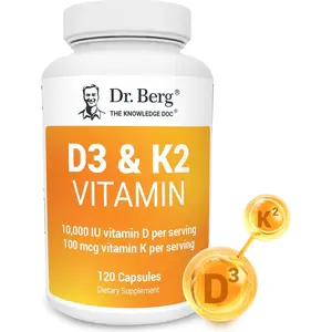 Vitamin D3 K2 w/MCT Powder - Includes 10,000 IU of Vitamin D3, 100 mcg MK7 Vitamin K2, Purified Bile Salts, Zinc & Magnesium for Ultimate Absorption - K2 D3 Vitamin Supplement - 120 Capsule