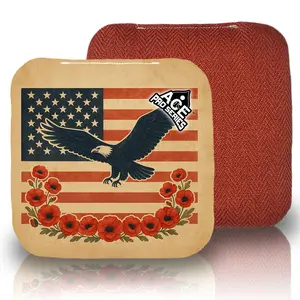 Poppies and Pride Red Carpet Cornhole Bags | ACE Pro Carpet, Set of 4