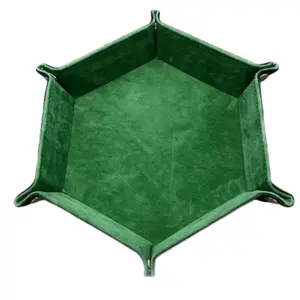 Hexagonal Foldable Dice Tray, Green Dice Mat, TCG, Board Games, Tabletop Games, Gaming Accessories, Magic The Gathering, Dungeons And Dragons