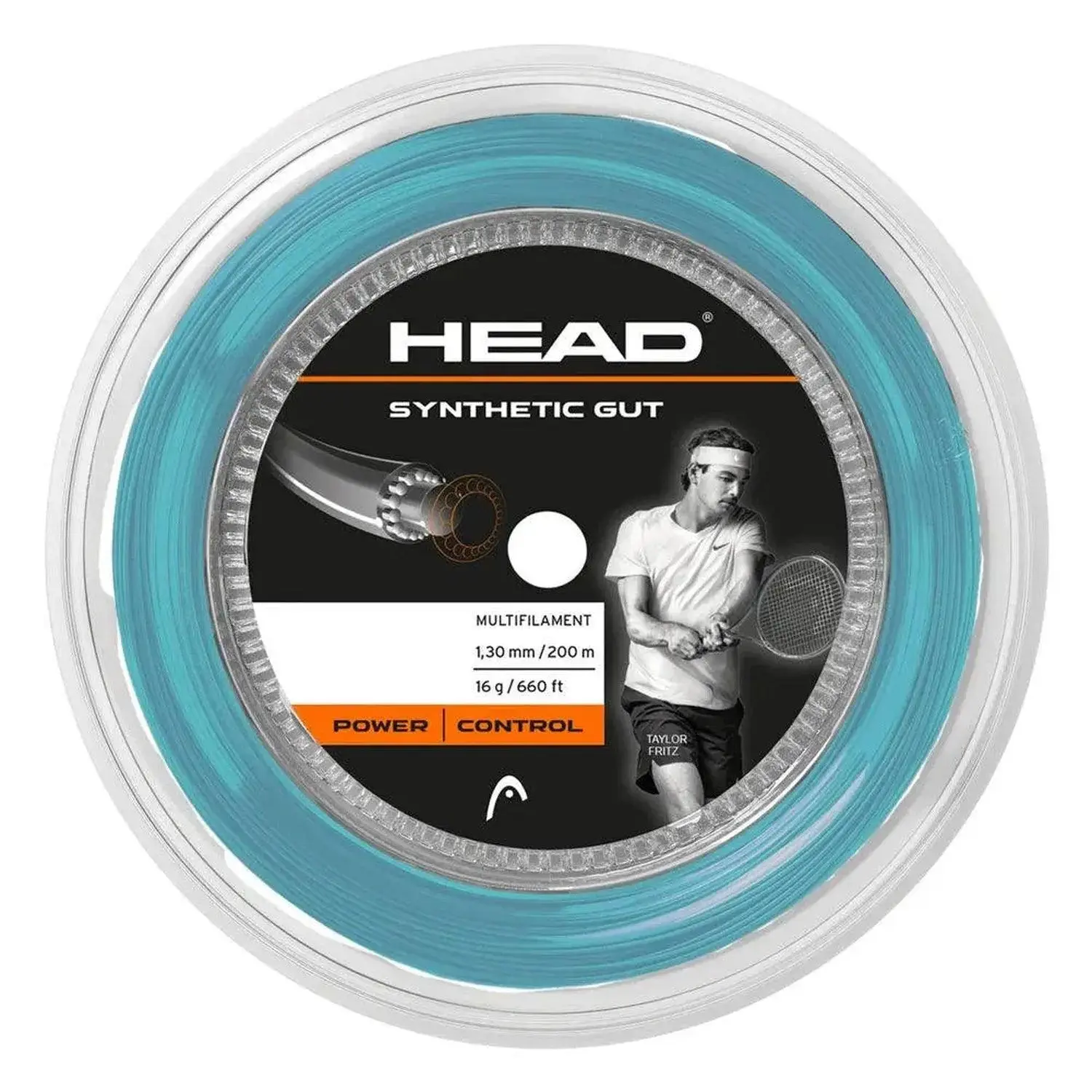 Synthetic Gut Tennis String Reel, 660ft Length - Solid Core with Outer Wrap Construction, Spin-Friendly Response, Enhanced Durability, Performance Boost for Hybrid Play